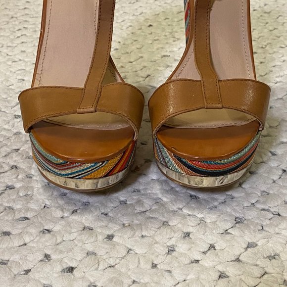 Steve Madden PUCCI WEDGES Mod T-Strap Sandals 7.5 - Picture 5 of 7